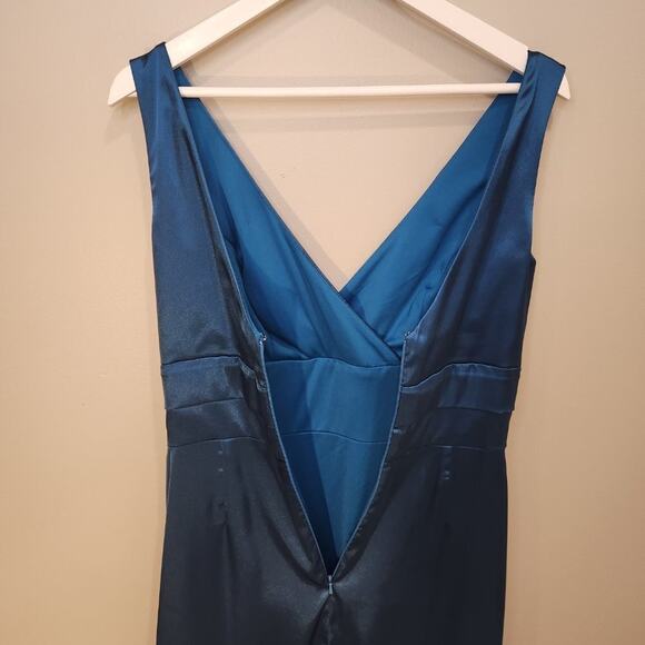 Gigi's Closette Glenview Teal Formal Boutique Evening Statement Gown - Size 10 - Picture 6 of 11